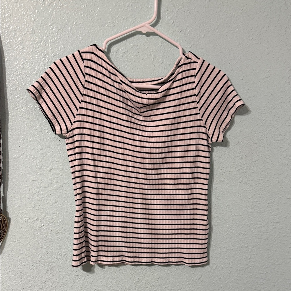 Striped white  and Black Women's Top